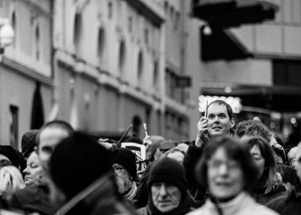 March for press freedom in Liverpool after the attack on French paper Charlie Hebdo . Photo by Bjørn Ihler